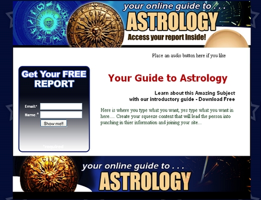 Product picture Astrology Squeeze Page