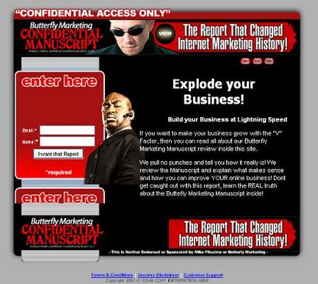 Product picture Butter fly Manu script squeeze page templates