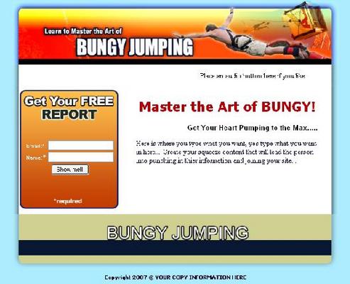 Product picture BUNGY squeeze page templates with Resale Rights